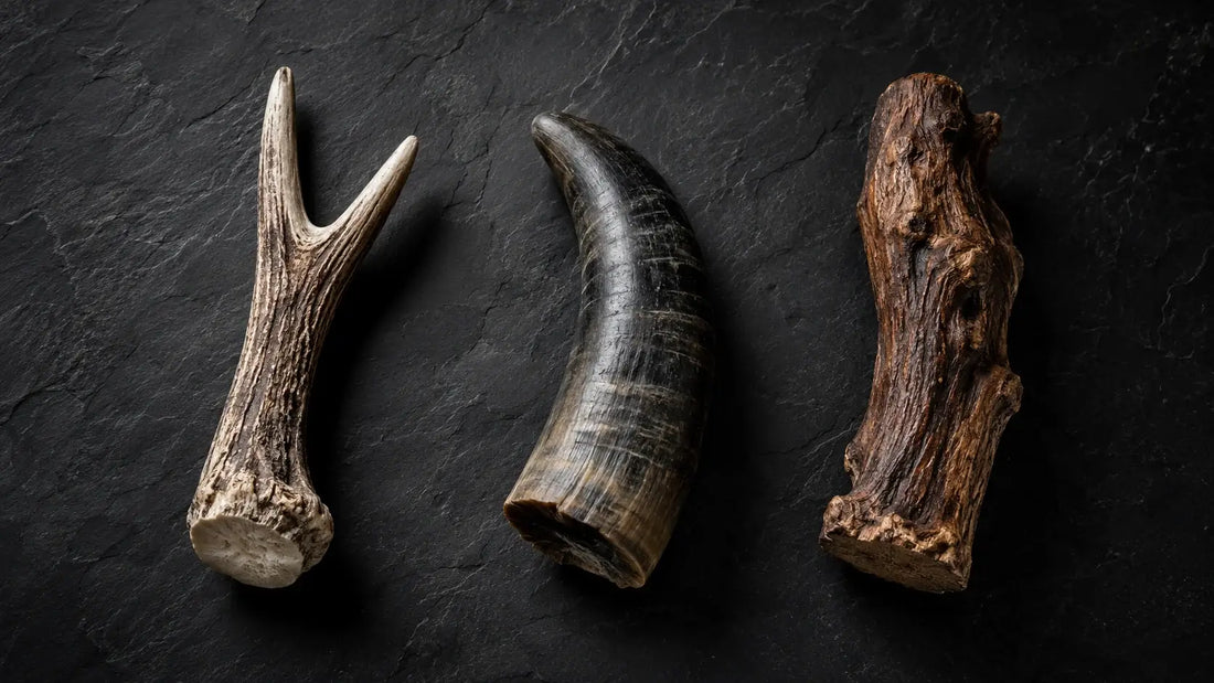 Bois de cerf vs corne de buffle vs racine : quelle mastication naturelle choisir ?