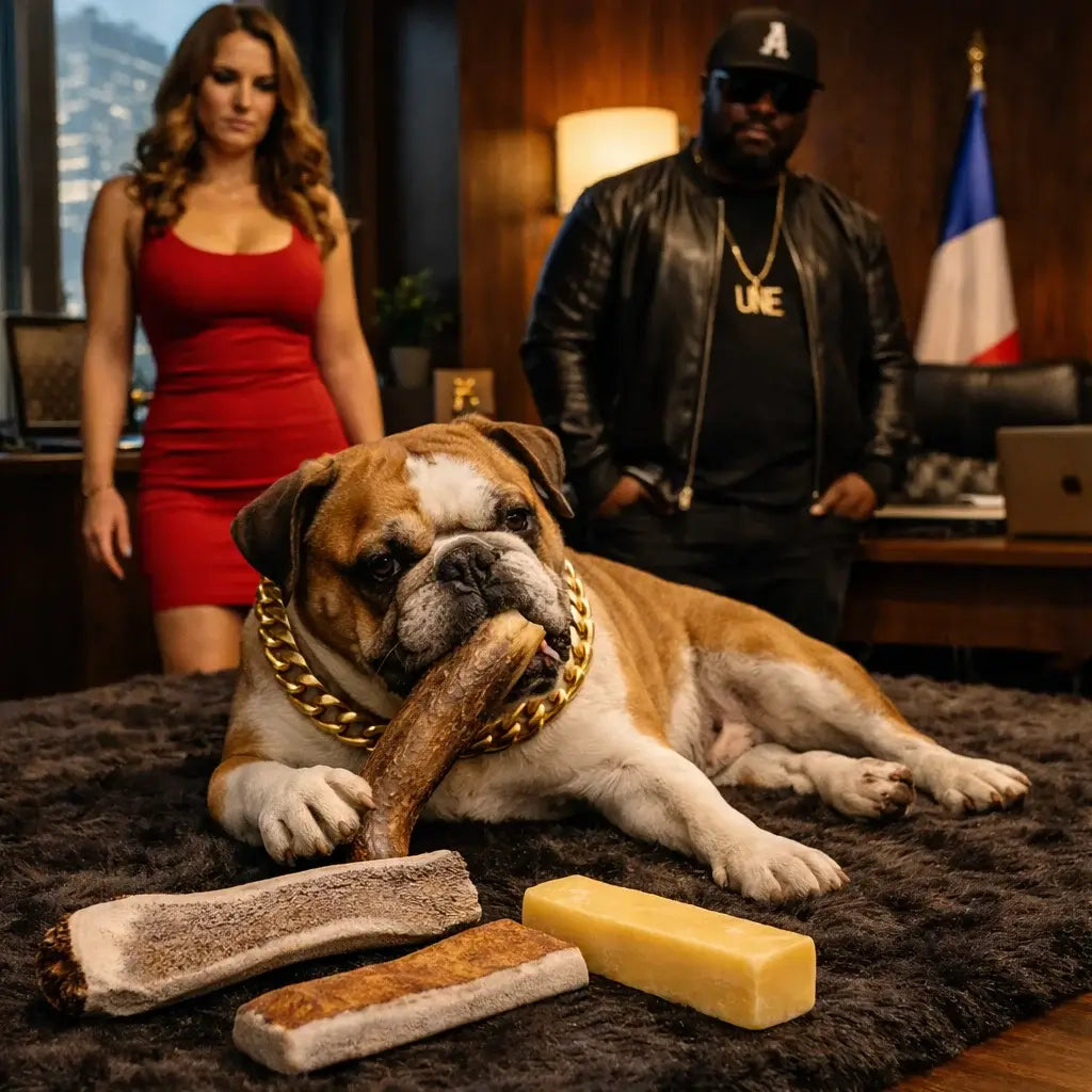 molosse qui mastique sa box débutante